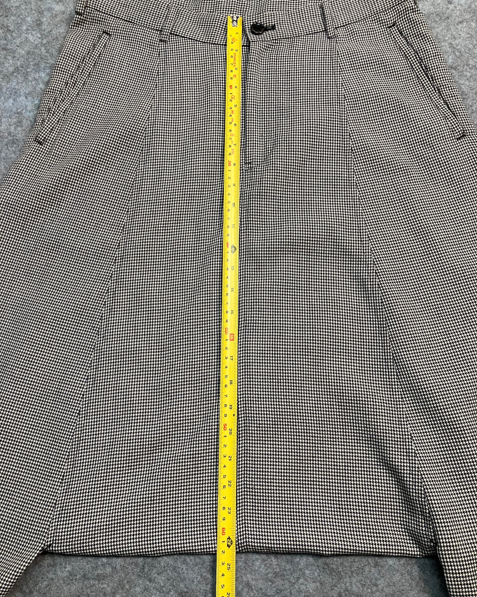 white black houndstooth dropped crotch pants