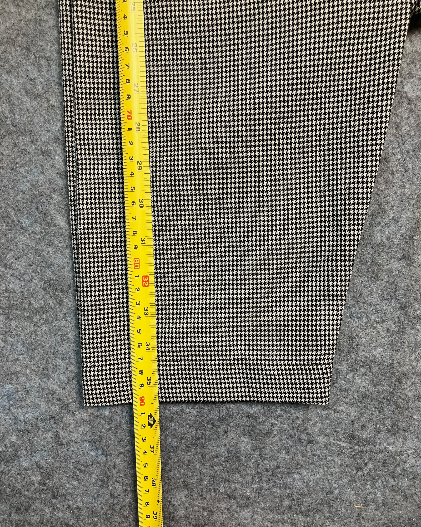 white black houndstooth dropped crotch pants